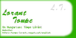lorant tompe business card
